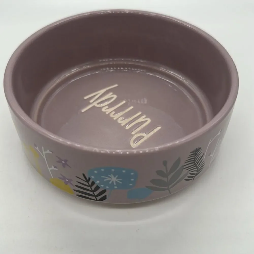 Whisker City Ceramic Non Skid 13 oz Purple Pet Food Dish